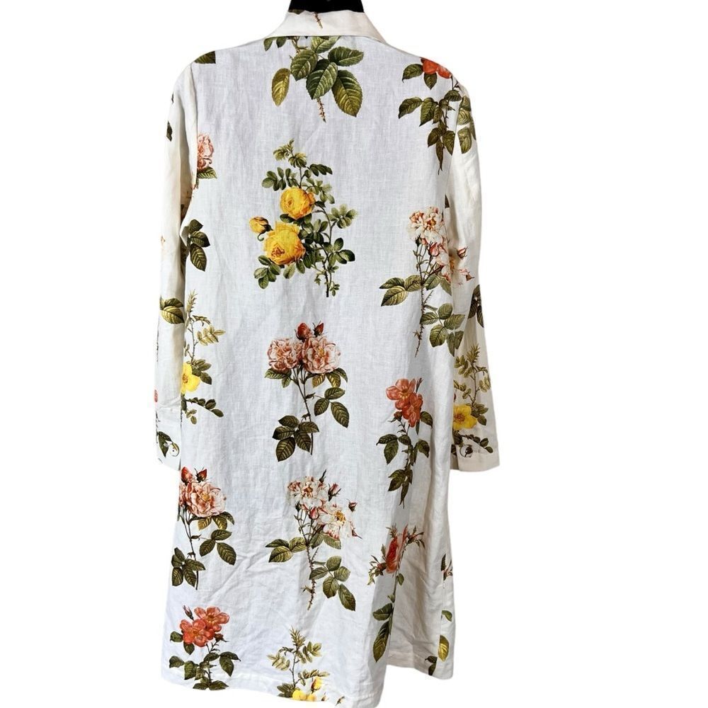Anthropologie Payal Pratap Floral Longline Linen Blazer Jacket - Picture 12 of 13
